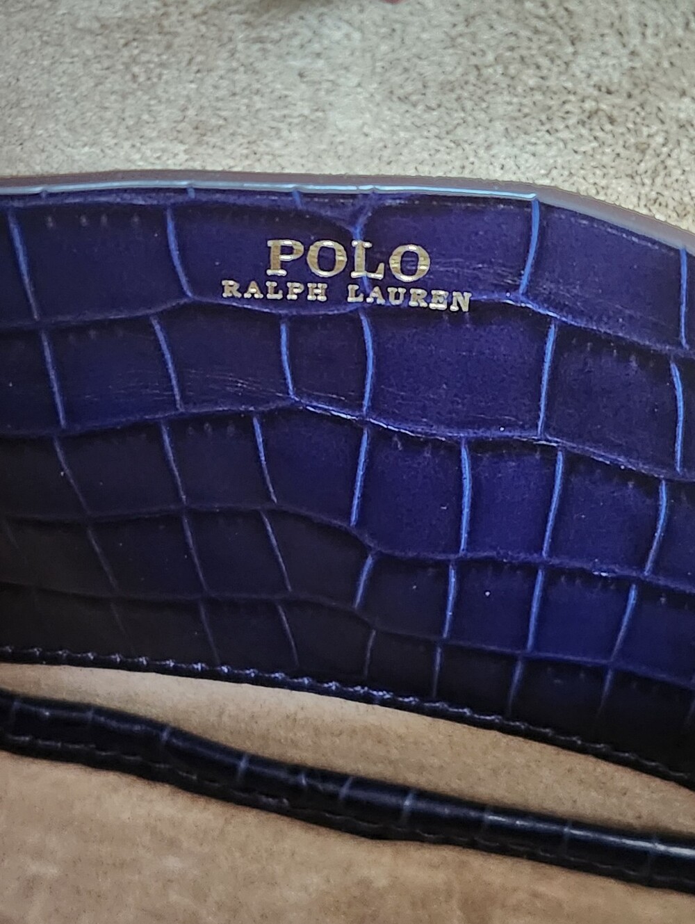 💙HTF Polo Ralph Lauren💙 - Royal Blue Mini Croc-Embossed Bellport Bag - Picture 14 of 14